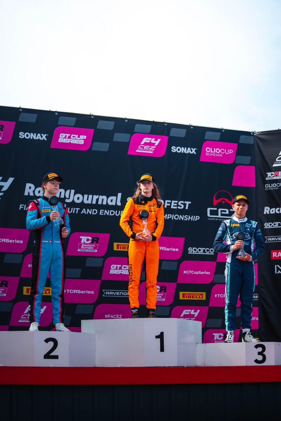 Ella Häkkinen on the top step of the podium at Most, 2026
