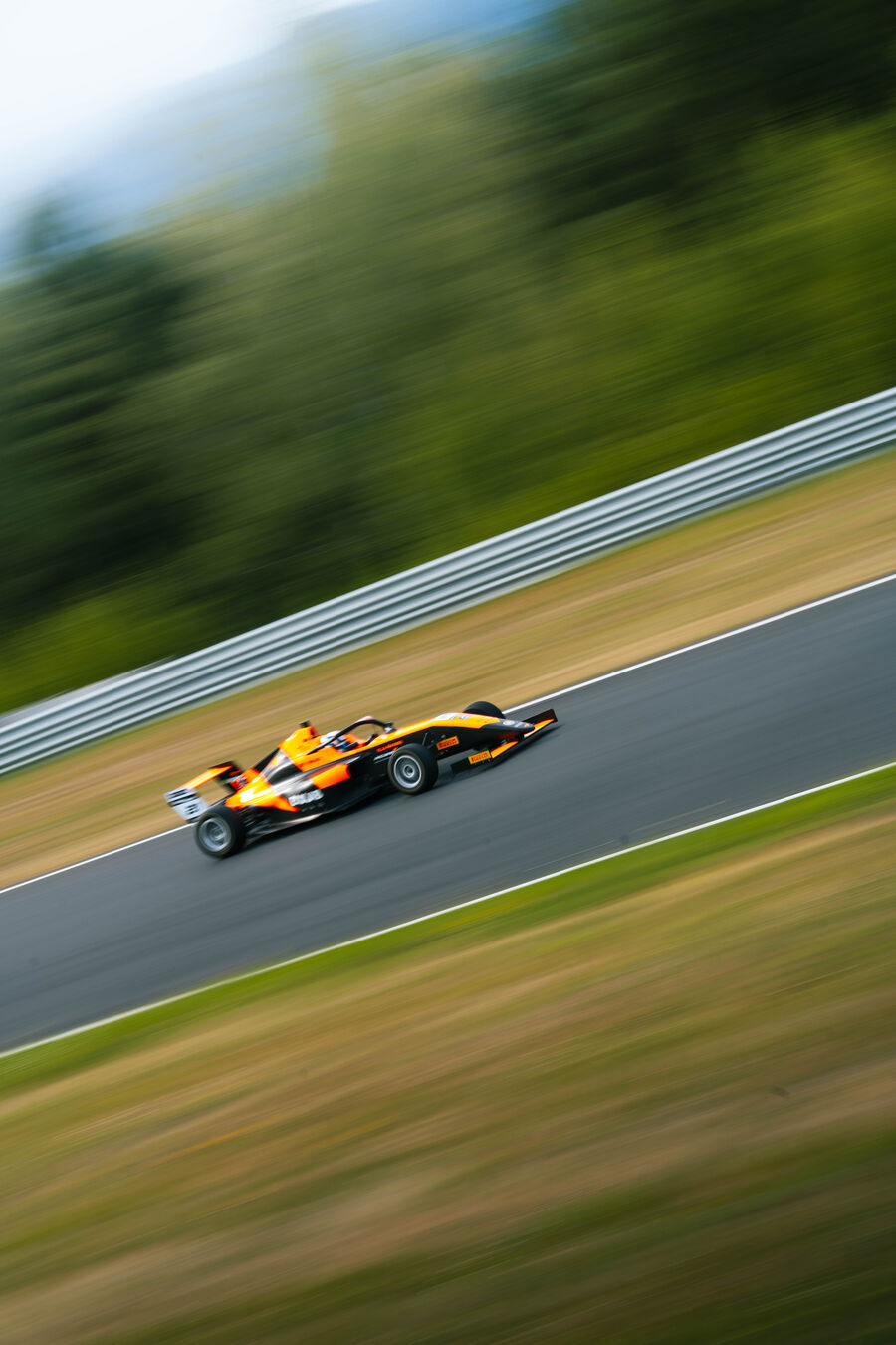 Ella Häkkinen's Formula 4 car through a corner, 2026